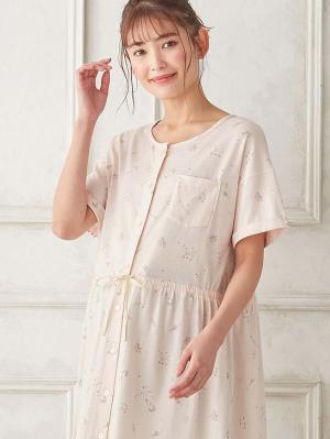 マタニティ パジャマ・ルームウェア|Rosemadame（ローズマダム）　スタープリント天竺素材半袖パジャマ　マタニティ・産後授乳パジャマ【出産後も長く使える】|ピンク