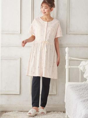 マタニティ パジャマ・ルームウェア|Rosemadame（ローズマダム）　スタープリント天竺素材半袖パジャマ　マタニティ・産後授乳パジャマ【出産後も長く使える】|ピンク