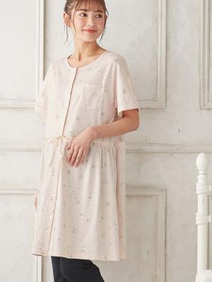 マタニティ パジャマ・ルームウェア|Rosemadame（ローズマダム）　スタープリント天竺素材半袖パジャマ　マタニティ・産後授乳パジャマ【出産後も長く使える】|ピンク