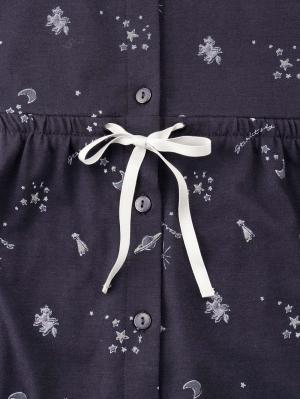 マタニティ パジャマ・ルームウェア|Rosemadame（ローズマダム）　スタープリント天竺素材半袖パジャマ　マタニティ・産後授乳パジャマ【出産後も長く使える】|ネイビー