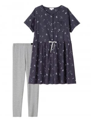 マタニティ パジャマ・ルームウェア|Rosemadame（ローズマダム）　スタープリント天竺素材半袖パジャマ　マタニティ・産後授乳パジャマ【出産後も長く使える】|ネイビー