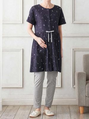 Rosemadame（ローズマダム）　スタープリント天竺素材半袖パジャマ　マタニティ・産後授乳パジャマ【出産後も長く使える】10312