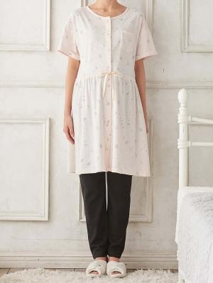 マタニティ パジャマ・ルームウェア|Rosemadame（ローズマダム）　スタープリント天竺素材半袖パジャマ　マタニティ・産後授乳パジャマ【出産後も長く使える】