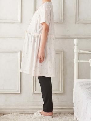 マタニティ パジャマ・ルームウェア|Rosemadame（ローズマダム）　スタープリント天竺素材半袖パジャマ　マタニティ・産後授乳パジャマ【出産後も長く使える】