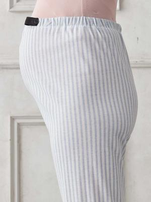 マタニティ パジャマ・ルームウェア|Rosemadame（ローズマダム）　ストライププリント天竺素材半袖パジャマ　マタニティ・産後授乳パジャマ【出産後も長く使える】