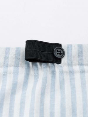 マタニティ パジャマ・ルームウェア|Rosemadame（ローズマダム）　ストライププリント天竺素材半袖パジャマ　マタニティ・産後授乳パジャマ【出産後も長く使える】