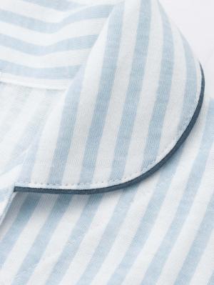 マタニティ パジャマ・ルームウェア|Rosemadame（ローズマダム）　ストライププリント天竺素材半袖パジャマ　マタニティ・産後授乳パジャマ【出産後も長く使える】