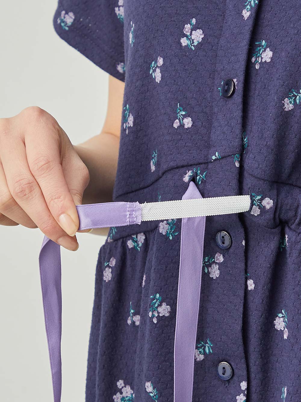 マタニティ パジャマ・ルームウェア|Rosemadame（ローズマダム）　パターンメッシュフラワープリント半袖パジャマ　マタニティ・産後授乳パジャマ【出産後も長く使える】