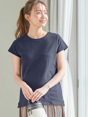 マタニティ トップス|綿混やわらかシンプルTEE　マタニティ・産後授乳服【出産後も長く使える】|ネイビー