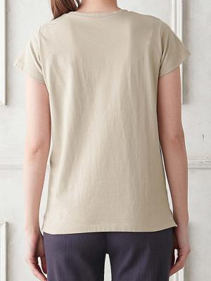 マタニティ トップス|綿混やわらかシンプルTEE　マタニティ・産後授乳服【出産後も長く使える】