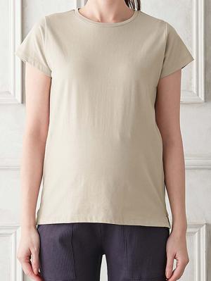 マタニティ トップス|綿混やわらかシンプルTEE　マタニティ・産後授乳服【出産後も長く使える】
