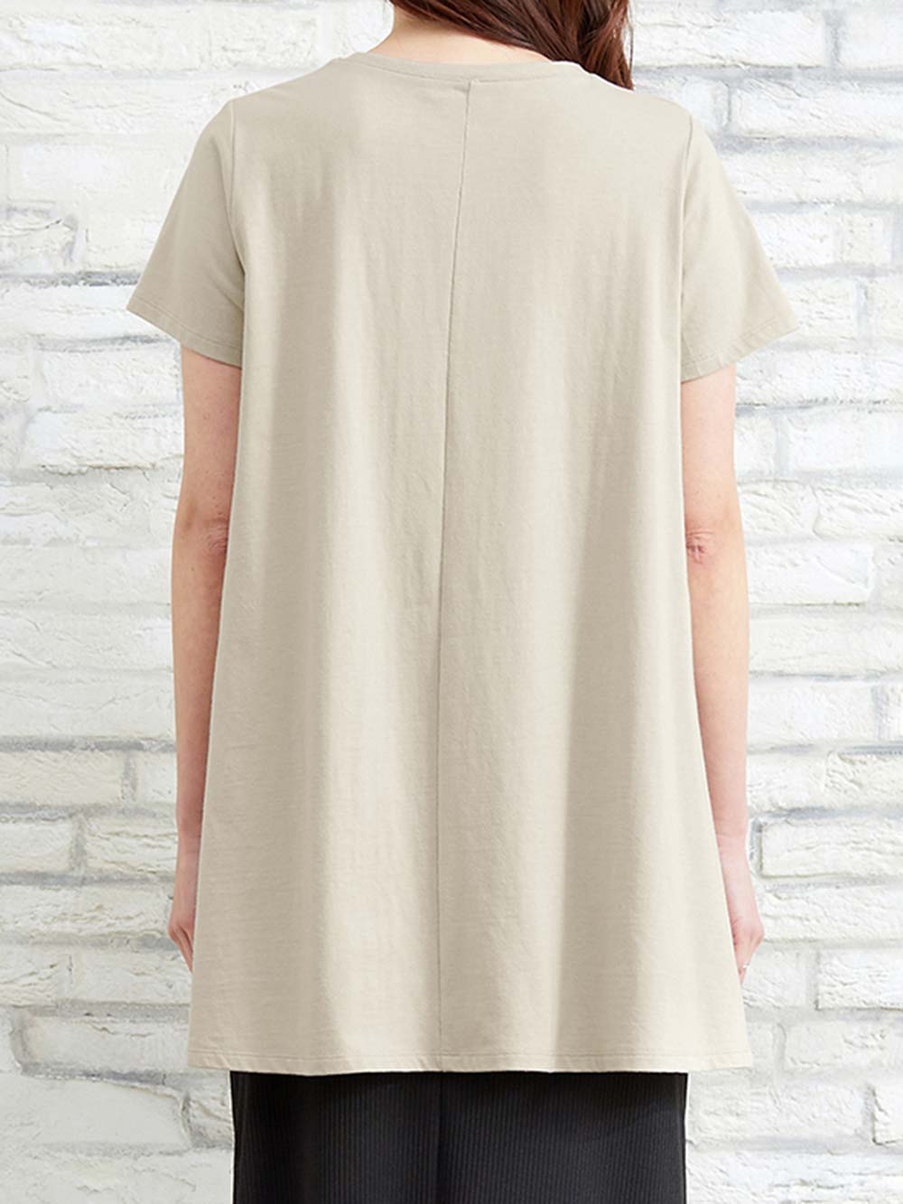 マタニティ トップス|綿混やわらかフレア半袖Tシャツ　マタニティ・産後授乳服【出産後も長く使える】