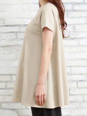 マタニティ トップス|綿混やわらかフレア半袖Tシャツ　マタニティ・産後授乳服【出産後も長く使える】