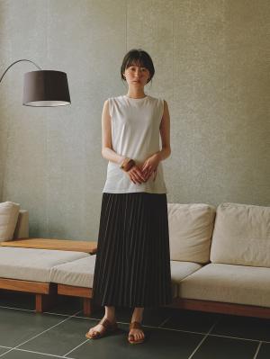 マタニティ トップス|綿混やわらかノースリーブTシャツ　マタニティ・産後授乳服【出産後も長く使える】|オフ