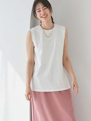マタニティ トップス|綿混やわらかノースリーブTシャツ　マタニティ・産後授乳服【出産後も長く使える】|オフ