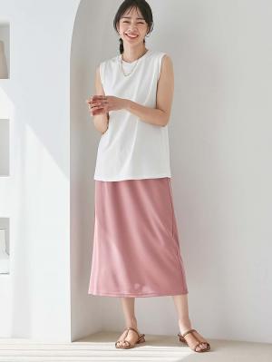 マタニティ トップス|綿混やわらかノースリーブTシャツ　マタニティ・産後授乳服【出産後も長く使える】|オフ