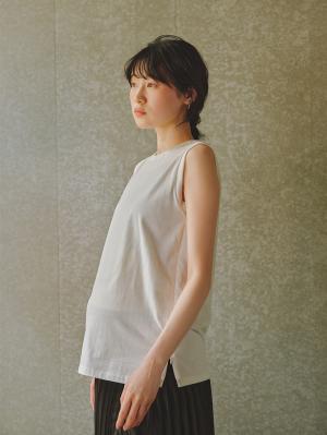 マタニティ トップス|綿混やわらかノースリーブTシャツ　マタニティ・産後授乳服【出産後も長く使える】|オフ