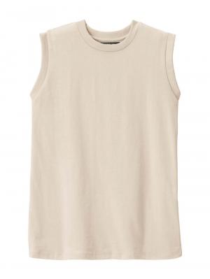 マタニティ トップス|綿混やわらかノースリーブTシャツ　マタニティ・産後授乳服【出産後も長く使える】|グレージュ