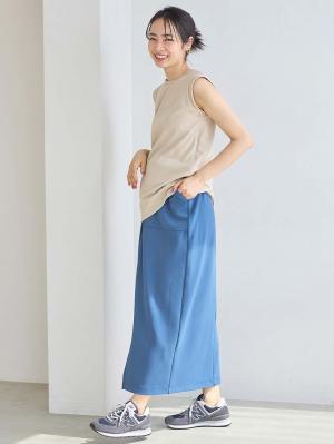 マタニティ トップス|綿混やわらかノースリーブTシャツ　マタニティ・産後授乳服【出産後も長く使える】|グレージュ