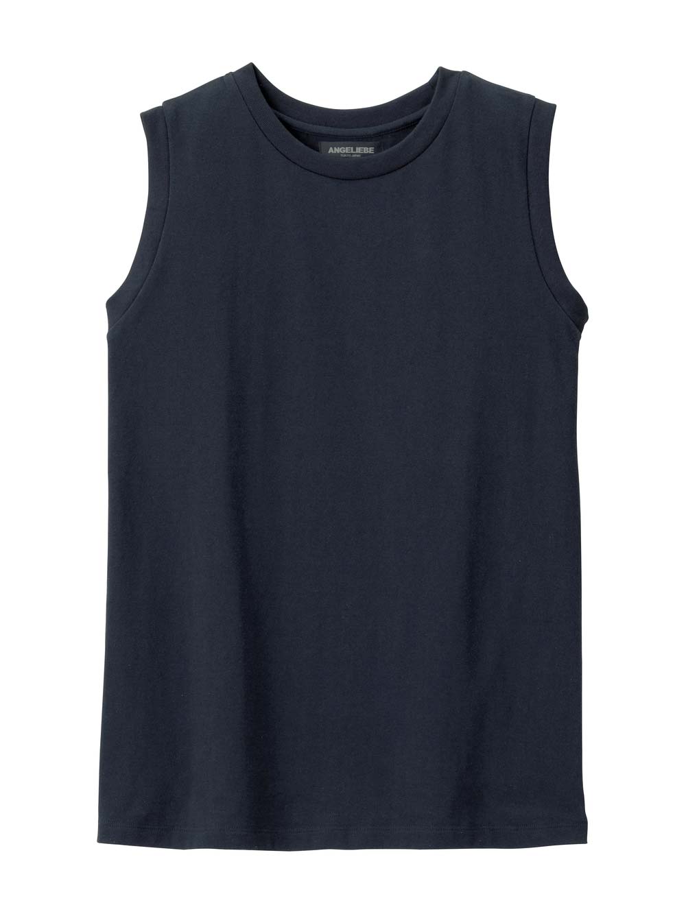 マタニティ トップス|綿混やわらかノースリーブTシャツ　マタニティ・産後授乳服【出産後も長く使える】|ネイビー