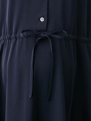 マタニティ ワンピース|半袖ギャザーシャツワンピース　マタニティ・産後授乳服【出産後も長く使える】