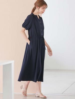 マタニティ ワンピース|半袖ギャザーシャツワンピース　マタニティ・産後授乳服【出産後も長く使える】