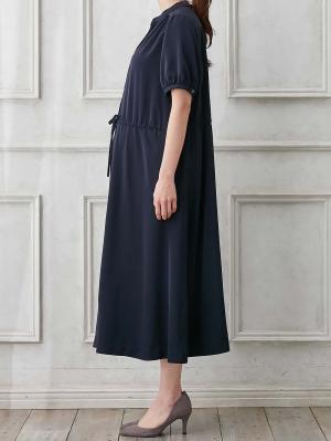 マタニティ ワンピース|半袖ギャザーシャツワンピース　マタニティ・産後授乳服【出産後も長く使える】