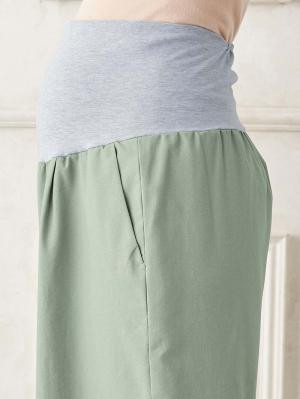 マタニティ パンツ|コットンリネンワイドパンツ　マタニティ・産後【出産後も長く使える】