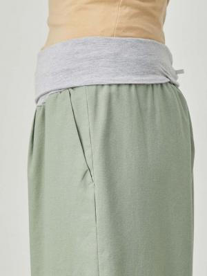 マタニティ パンツ|コットンリネンワイドパンツ　マタニティ・産後【出産後も長く使える】