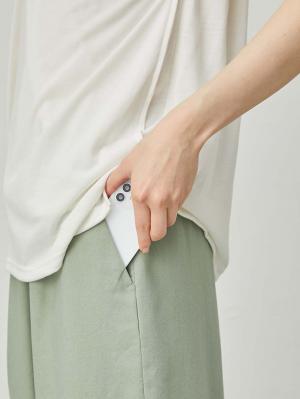 マタニティ パンツ|コットンリネンワイドパンツ　マタニティ・産後【出産後も長く使える】