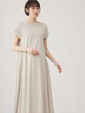 コットン100%フレア半袖ワンピース　マタニティ・授乳服【出産後も長く使える】10325