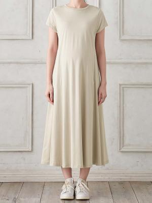 マタニティ ワンピース|コットン100%フレア半袖ワンピース マタニティ・授乳服【出産後も長く使える】