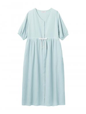 ぷくぷくWガーゼウエストリボンネグリジェ　マタニティ・産後【出産後も長く使える】 10326