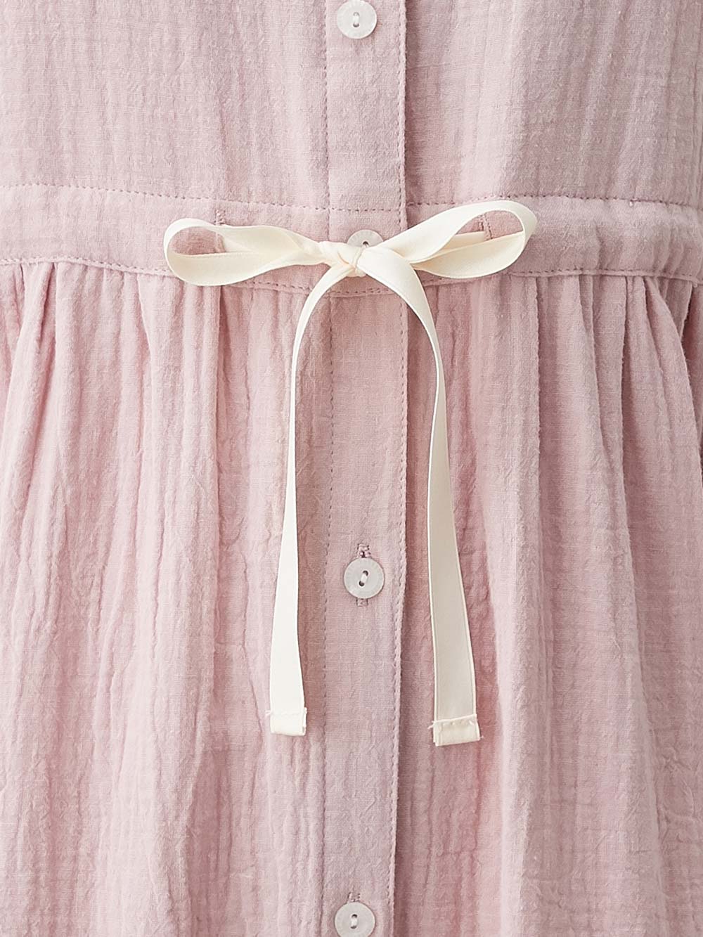 マタニティ パジャマ・ルームウェア|ぷくぷくWガーゼウエストリボンネグリジェ　マタニティ・産後【出産後も長く使える】