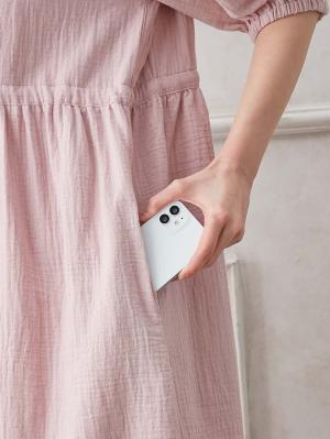 マタニティ パジャマ・ルームウェア|ぷくぷくWガーゼウエストリボンネグリジェ　マタニティ・産後【出産後も長く使える】