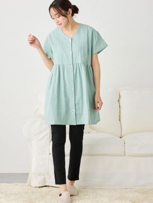 ダブルガーゼ半袖パジャマ&産後も使えるレギンスパジャマ　マタニティ・授乳パジャマ【出産後も長く使える】10327