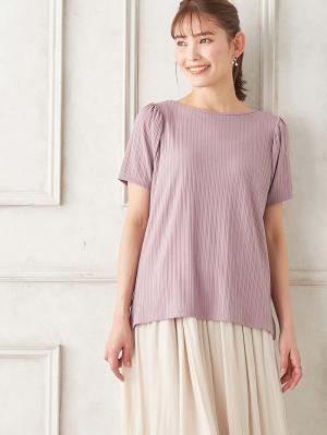 2WAY ランダムリブカットソー半袖トップス　マタニティ・産後授乳服【出産後も長く使える】10329