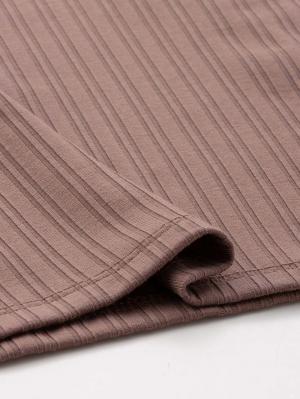 マタニティ トップス|2WAY ランダムリブカットソー半袖トップス　マタニティ・産後授乳服【出産後も長く使える】