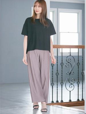 マタニティ トップス|レイヤード風半袖トップス　マタニティ・産後授乳服【出産後も長く使える】