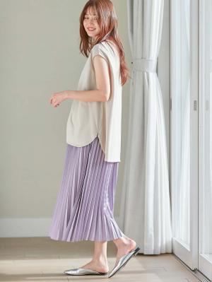 マタニティ スカート|プリーツスカート マタニティ・産後【出産後も長く使える】|ラベンダー