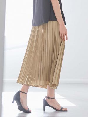 マタニティ スカート|プリーツスカート マタニティ・産後【出産後も長く使える】|ベージュ