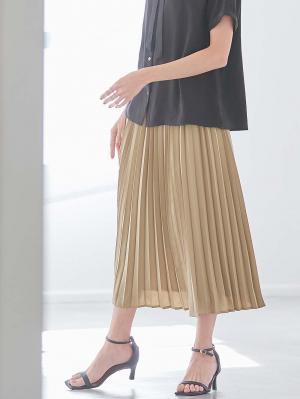 マタニティ スカート|プリーツスカート マタニティ・産後【出産後も長く使える】|ベージュ