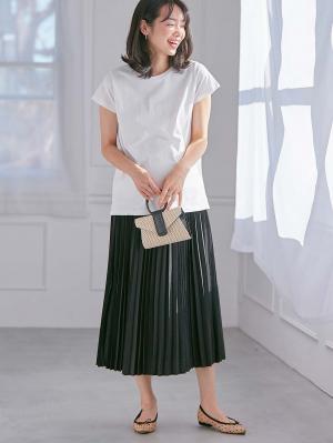 マタニティ スカート|プリーツスカート マタニティ・産後【出産後も長く使える】|ブラック