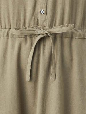 マタニティ ワンピース|ウォッシャブル加工リネンレーヨン前開きワンピース マタニティ・産後授乳服【出産後も長く使える】