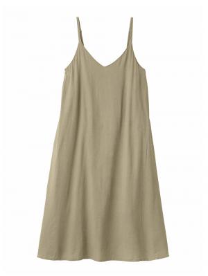 マタニティ ワンピース|ウォッシャブル加工リネンレーヨンキャミワンピース マタニティ・産後授乳服【出産後も長く使える】|カーキ