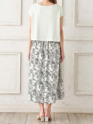 マタニティ ワンピース|ニットソー×花柄ワンピース　マタニティ・産後授乳服【出産後も長く使える】