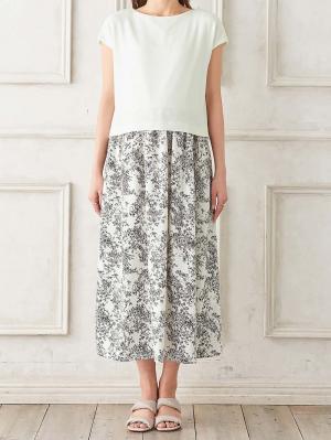 マタニティ ワンピース|ニットソー×花柄ワンピース　マタニティ・産後授乳服【出産後も長く使える】