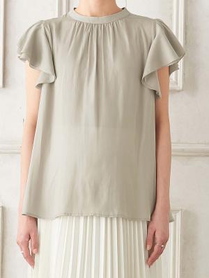 マタニティ トップス|ヴィンテージサテンフレアスリーブブラウス　マタニティ・産後授乳服【出産後も長く使える】