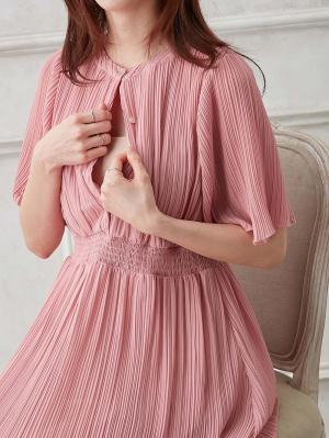 マタニティ ワンピース|ランダムプリーツワンピース　マタニティ・産後授乳服【出産後も長く使える】