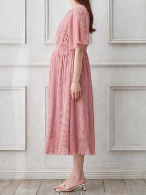 マタニティ ワンピース|ランダムプリーツワンピース　マタニティ・産後授乳服【出産後も長く使える】